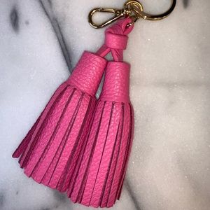 Fuchsia Kate Spade Double Tassel Keychain